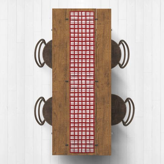 Red & White Plaid Indoor/Outdoor Table Runner
